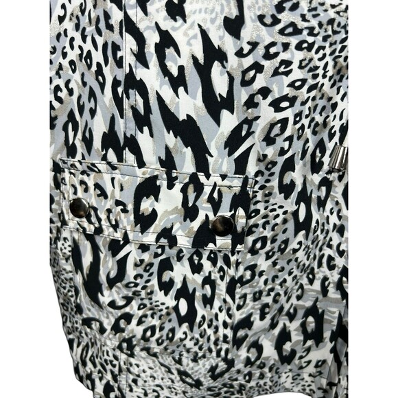 Chico's Zenergy Cheetah Metallic Full Zip‎ Jacket Womens Lightweight Hooded Sz L - Picture 7 of 12